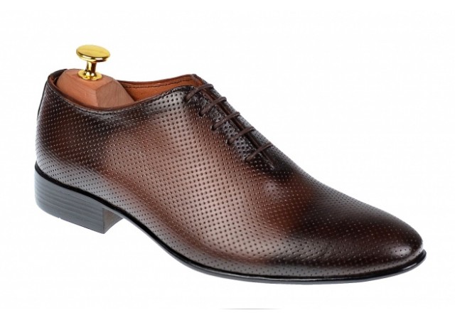 Pantofi barbati office, eleganti din piele naturala maro, 026M